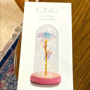 Icing Multicolor LED Rose with Pink Base